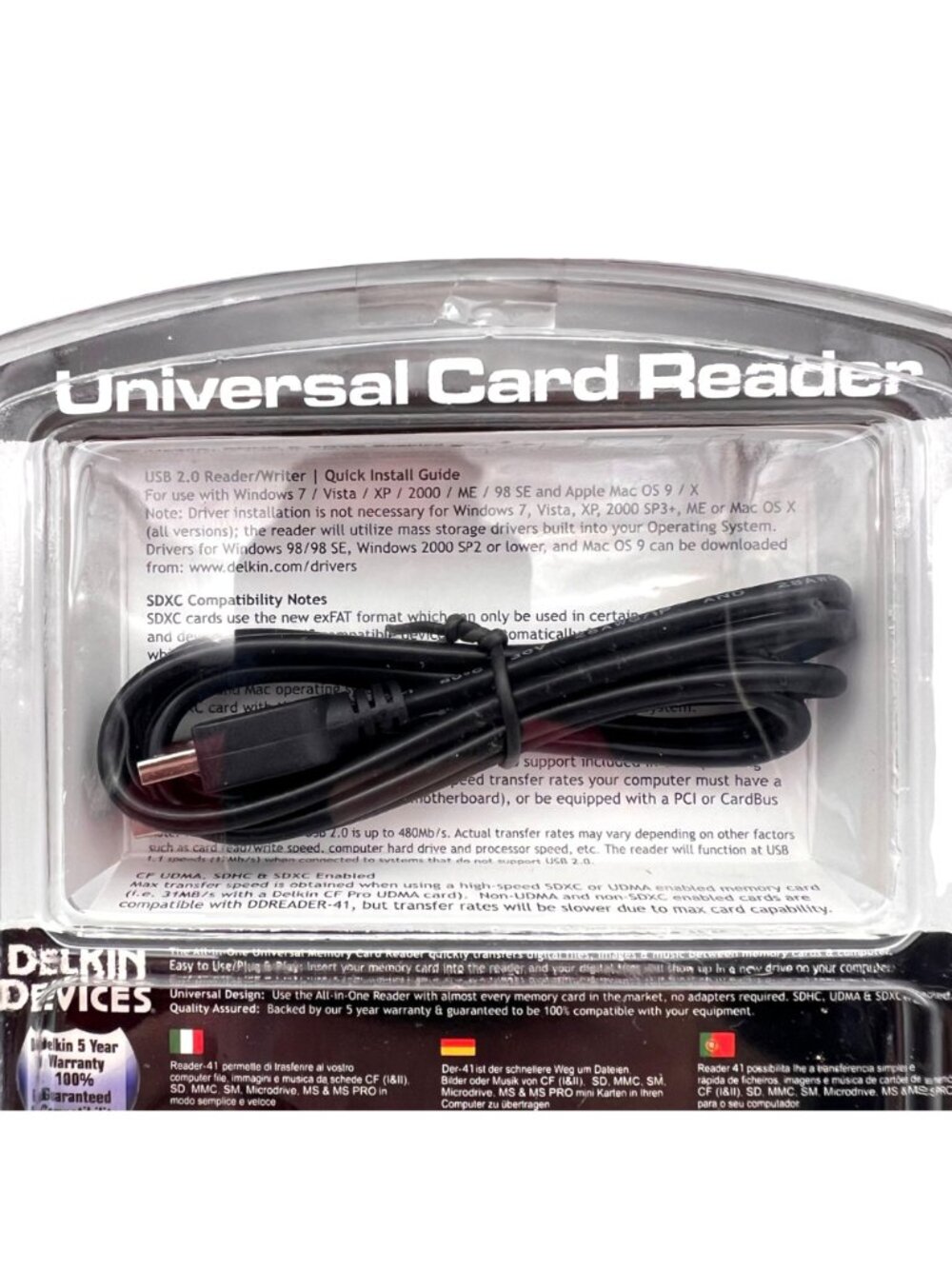 Delkin Devices Universal Card Reader Pro Edition High Speed USB 2.0 All In One - Picture 5 of 10